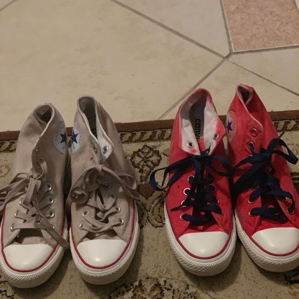 Two pair of authentic Wedge Converse sneakers